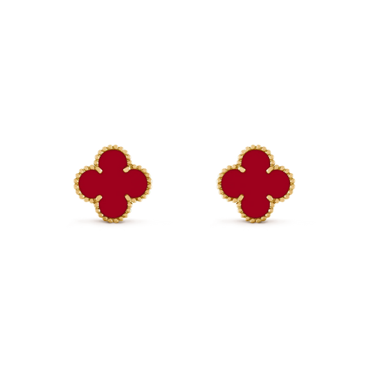 [Echo Fine ]CLOVER MEDIUM 1 MOTIFS CARNELIAN  EARRINGS