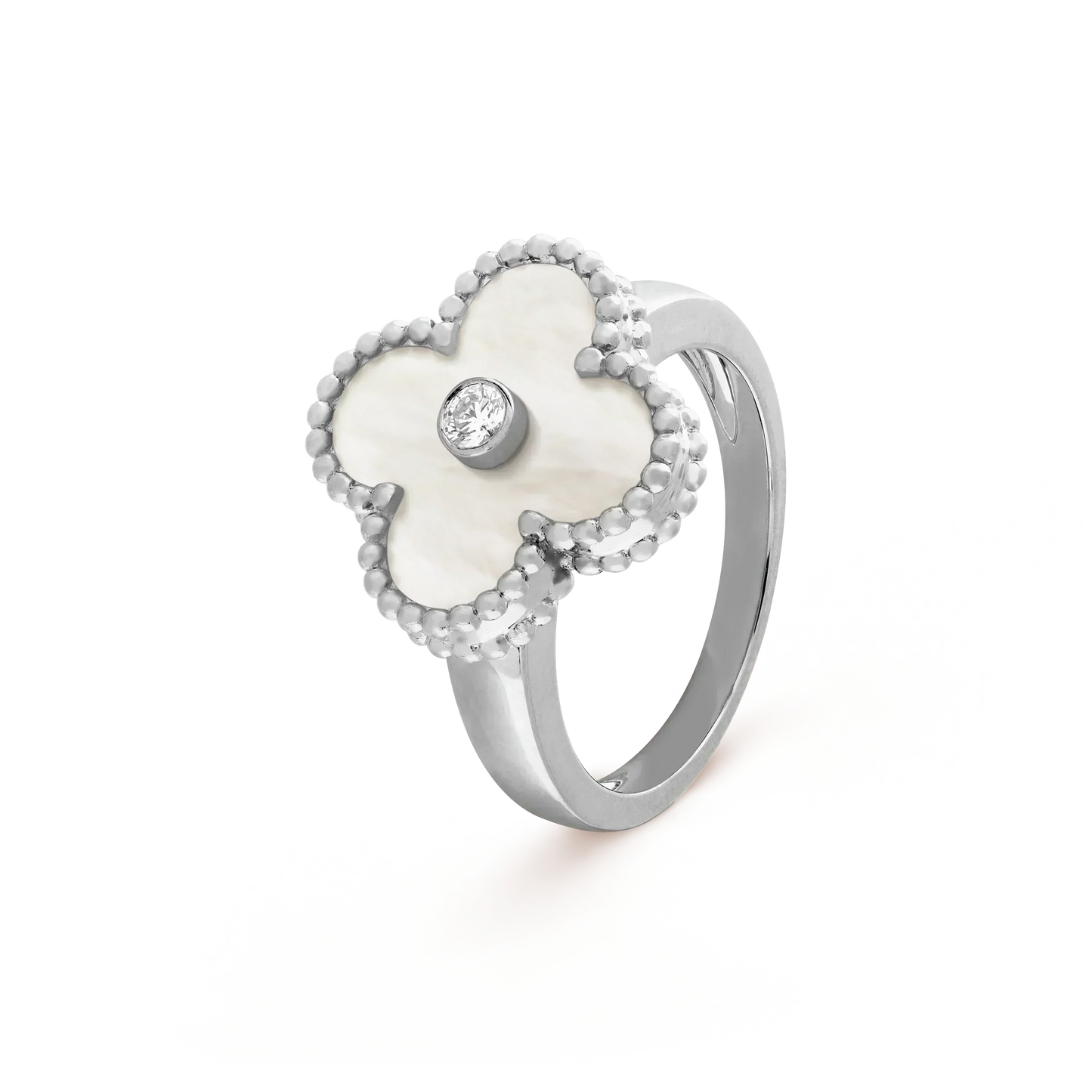 [Echo Fine ]CLOVER SILVER MOP DIAMOND RING