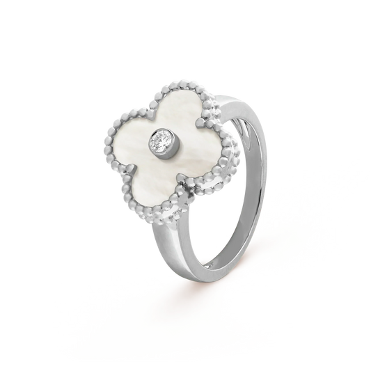 [Echo Fine ]CLOVER SILVER MOP DIAMOND RING