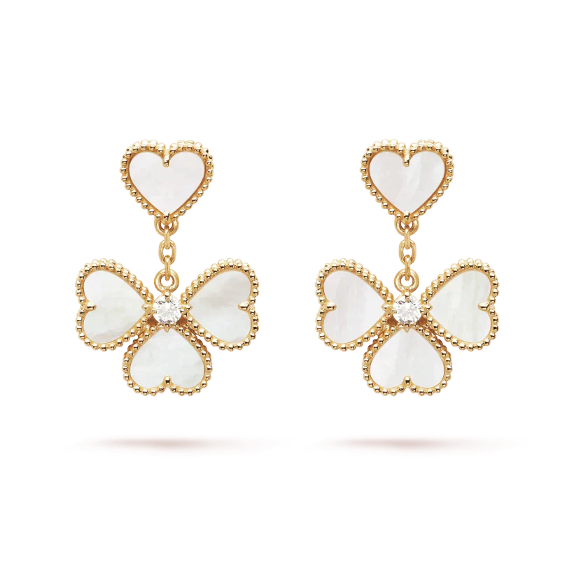 [Echo Fine ]CLOVER SWEET WHITE MOP EARRINGS