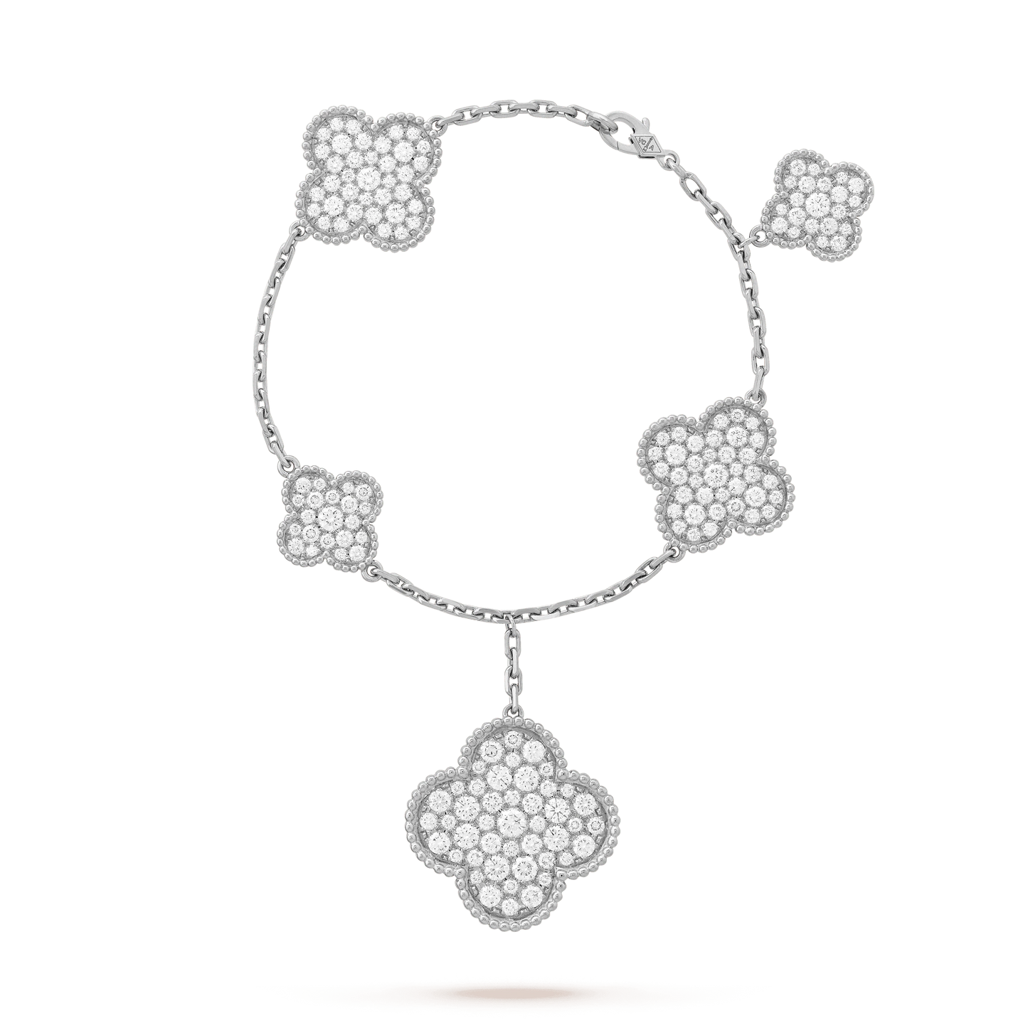 [Echo Fine ]CLOVER 6 MOTIFS SILVER DIAMOND BRACELET