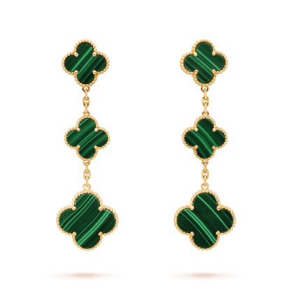 [Echo Fine ]CLOVER MALACHITE 3 MOTIFS GOLD