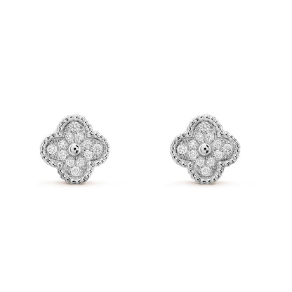 [Echo Fine ]CLOVER MINI DIAMOND STUD EARRINGS