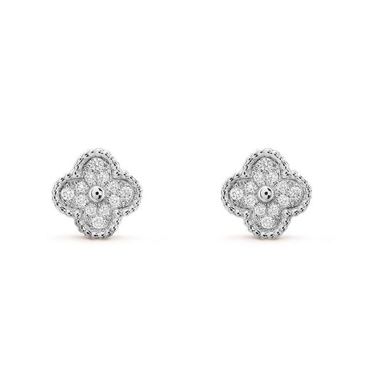 [Echo Fine ]CLOVER MINI DIAMOND STUD EARRINGS