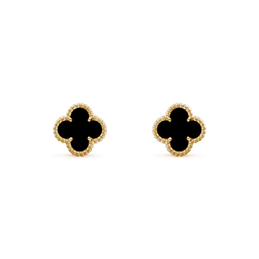 [Echo Fine ]CLOVER MINI 9.5MM BLACK MOP EARRINGS