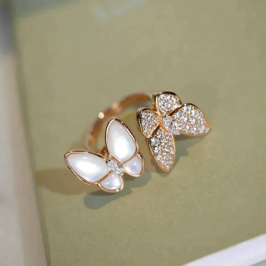 [Echo Fine ]TWIN BUTTERFLY DIAMOND MOP RING