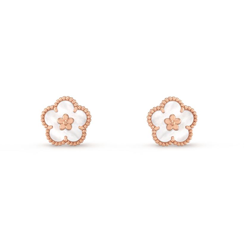 [Echo Fine ]LUCKY PINK GOLD WHITE MOP EARRINGS