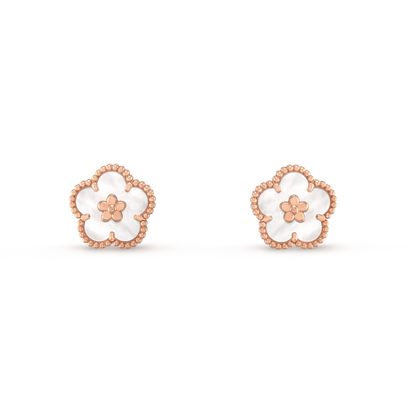 [Echo Fine ]LUCKY PINK GOLD WHITE MOP EARRINGS