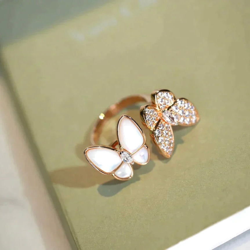 [Echo Fine ]TWIN BUTTERFLY DIAMOND MOP RING