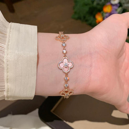 [Echo Fine ]CLOVER 5 MOTIF PINK BLUE RED WHITE BRACELET