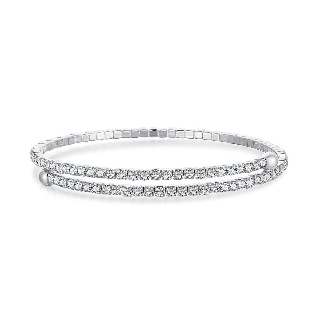 [Echo Fine ]Row of Diamonds Round Fashion Bracelet