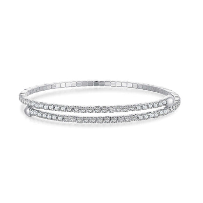 [Echo Fine ]Row of Diamonds Round Fashion Bracelet