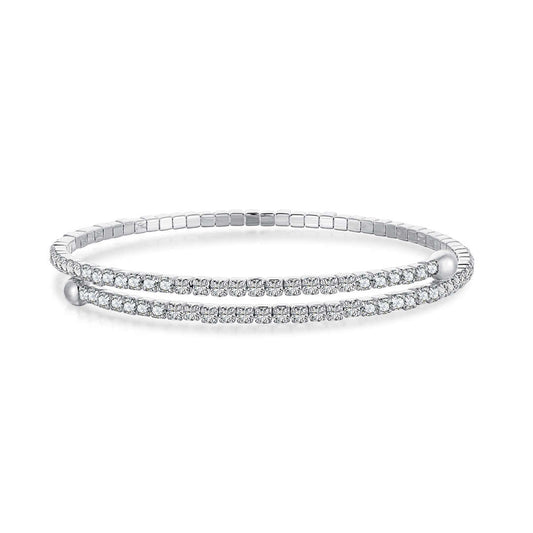 [Echo Fine ]Row of Diamonds Round Fashion Bracelet