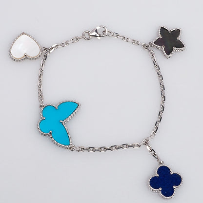[Echo Fine ]LUCKY SPRING SILVER BRACELET 4 MOTIF
