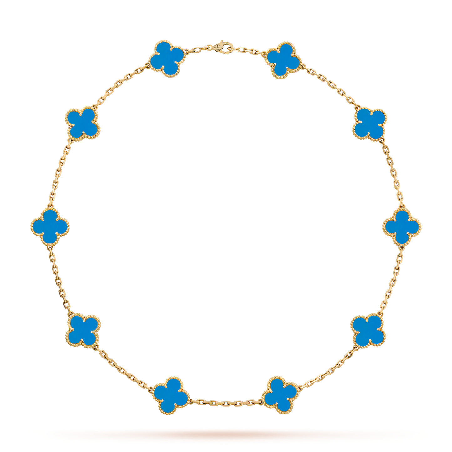 [Echo Fine ]CLOVER 10 MOTIFS BLUE AGATE NECKLACE