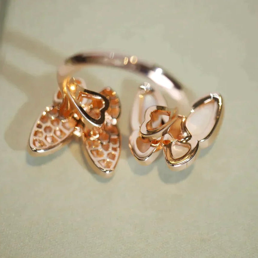 [Echo Fine ]TWIN BUTTERFLY DIAMOND MOP RING