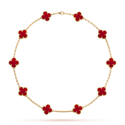 [Echo Fine ]CLOVER 10 MOTIFS CARNELIAN NECKLACE
