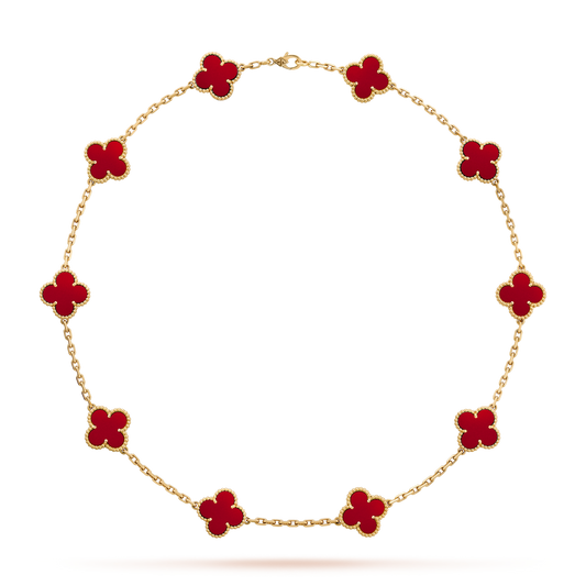 [Echo Fine ]CLOVER 10 MOTIFS CARNELIAN NECKLACE