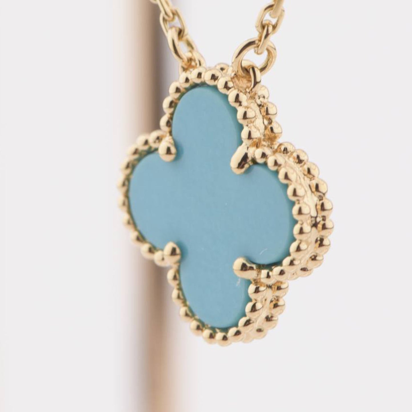 [Echo Fine ]CLOVER 15MM VINTAGE TURQUOISE NECKLACE