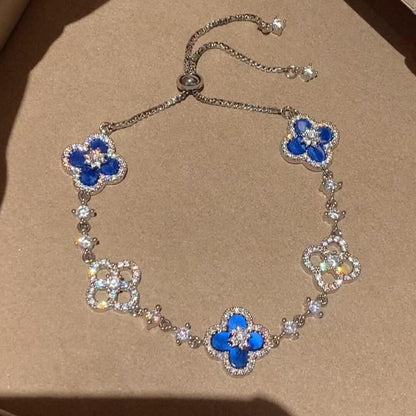 [Echo Fine ]CLOVER 5 MOTIF PINK BLUE RED WHITE BRACELET