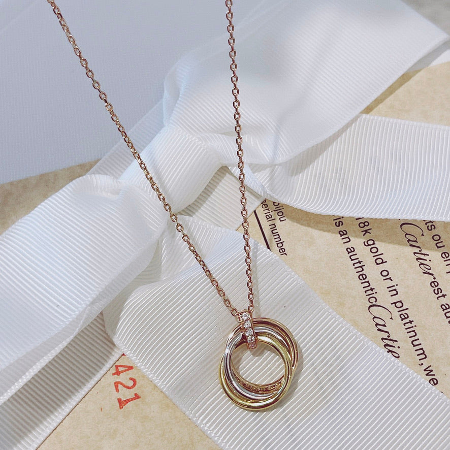 [Echo Fine ]TRINITY NECKLACE GOLD  DIAMONDS