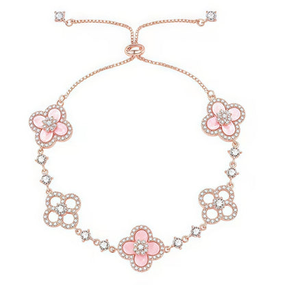 [Echo Fine ]CLOVER 5 MOTIF PINK BLUE RED WHITE BRACELET