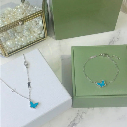 [Echo Fine ]BUTTERFLY TURQUOISE BUTTERFLY BRACELET SILVER