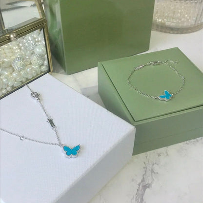[Echo Fine ]BUTTERFLY TURQUOISE BUTTERFLY BRACELET SILVER