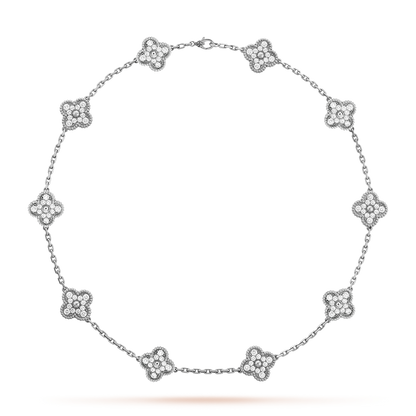[Echo Fine ]CLOVER 10 MOTIFS DIAMOND NECKLACE