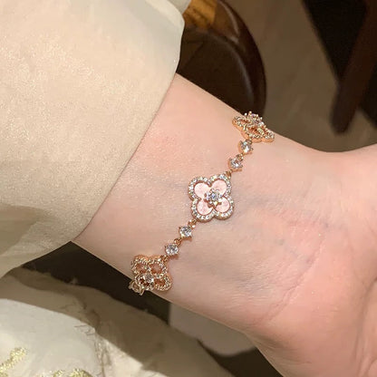 [Echo Fine ]CLOVER 5 MOTIF PINK BLUE RED WHITE BRACELET