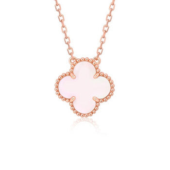 [Echo Fine ]CLOVER 15MM PINK MOTHER-OF-PEARL SINGLE FLOWER NECKLACE