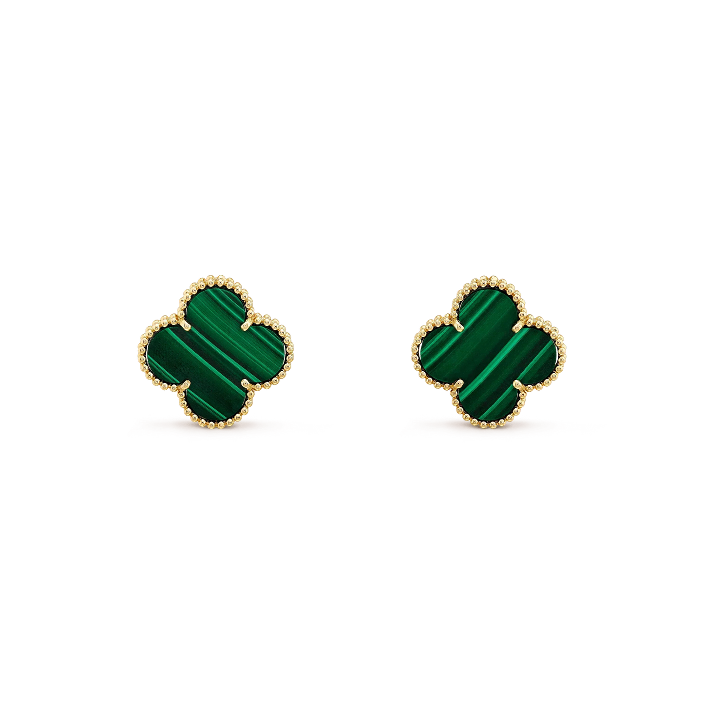 [Echo Fine ]CLOVER MINI 9.5MM MALACHITE  EARRINGS