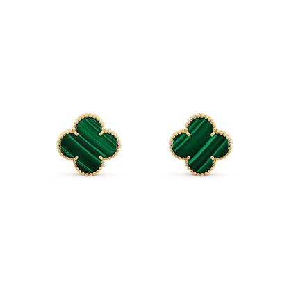 [Echo Fine ]CLOVER MINI 9.5MM MALACHITE  EARRINGS