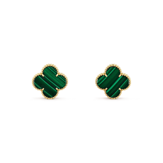 [Echo Fine ]CLOVER MINI 9.5MM MALACHITE  EARRINGS