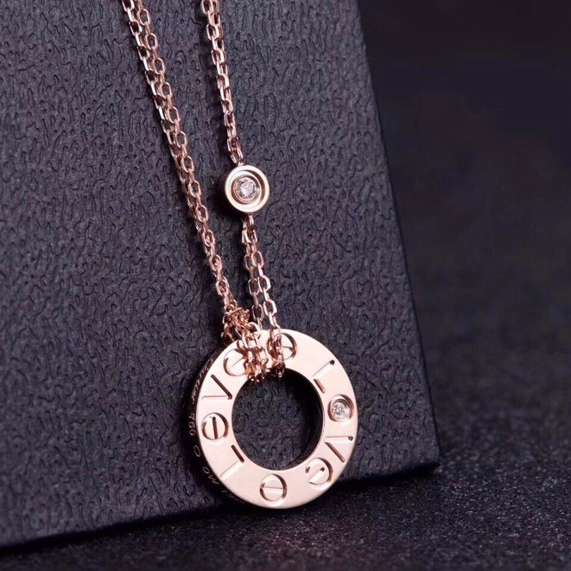 [Echo Fine ]LOVE NECKLACE 16MM 2 DIAMONDS