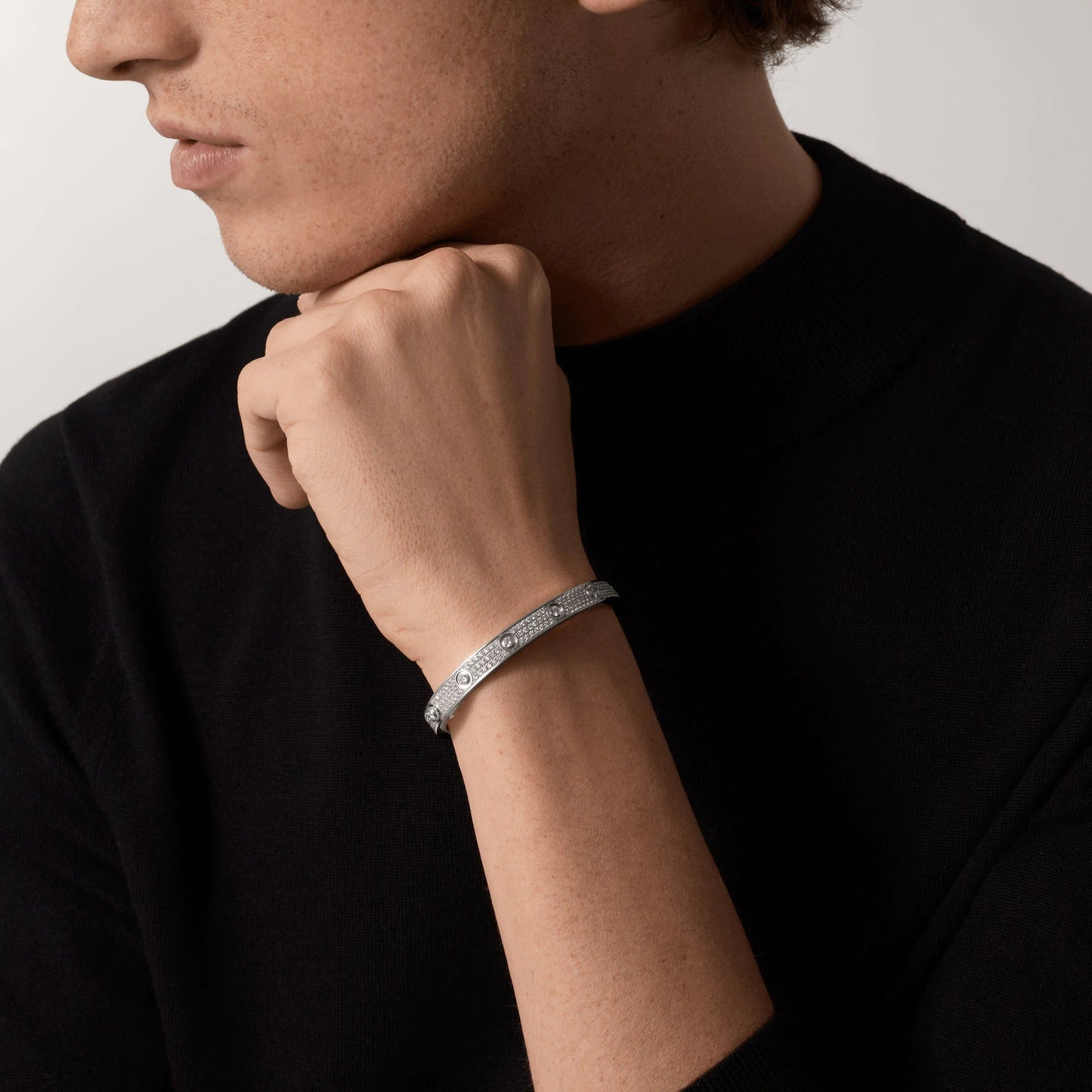[Echo Fine ]LOVE BRACELET 6.1MM DIAMOND-PAVED 10 BIG DIAMONDS