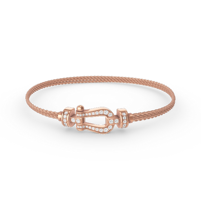 [Echo Fine ]FORCE SMALL HORSESHOE  DIAMOND CHAIN ROPE BRACELET