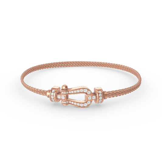 [Echo Fine ]FORCE SMALL HORSESHOE  DIAMOND CHAIN ROPE BRACELET