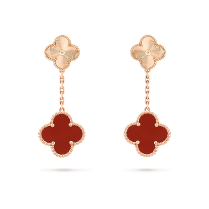 [Echo Fine ]CLOVER 2 MOTIF  LASER CARNELIAN EARRINGS