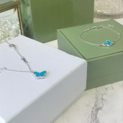 [Echo Fine ]BUTTERFLY TURQUOISE BUTTERFLY BRACELET SILVER