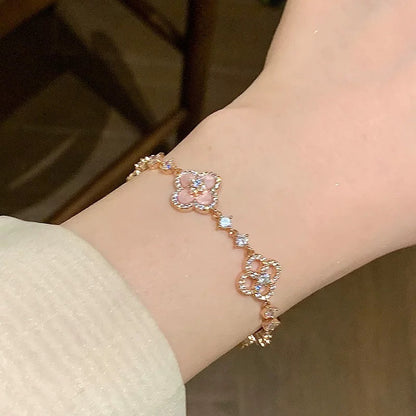 [Echo Fine ]CLOVER 5 MOTIF PINK BLUE RED WHITE BRACELET