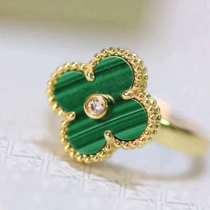 [Echo Fine ]CLOVER MALACHITE RING GOLD DIAMOND