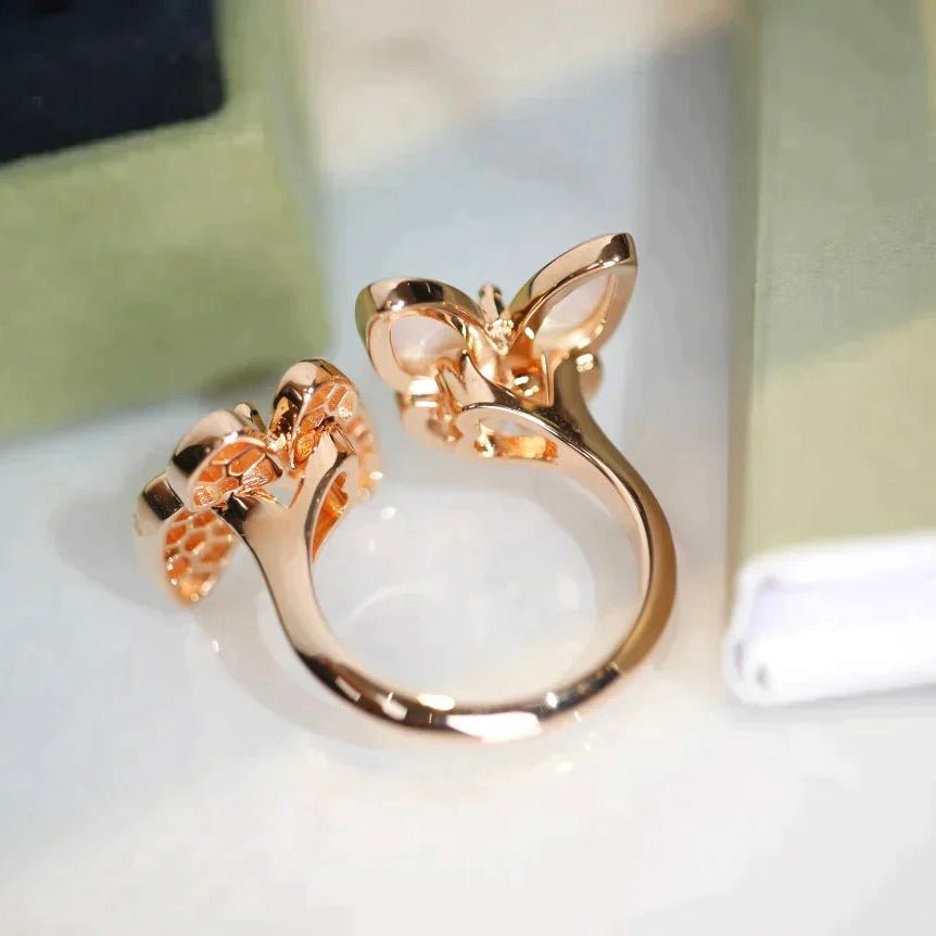[Echo Fine ]TWIN BUTTERFLY DIAMOND MOP RING