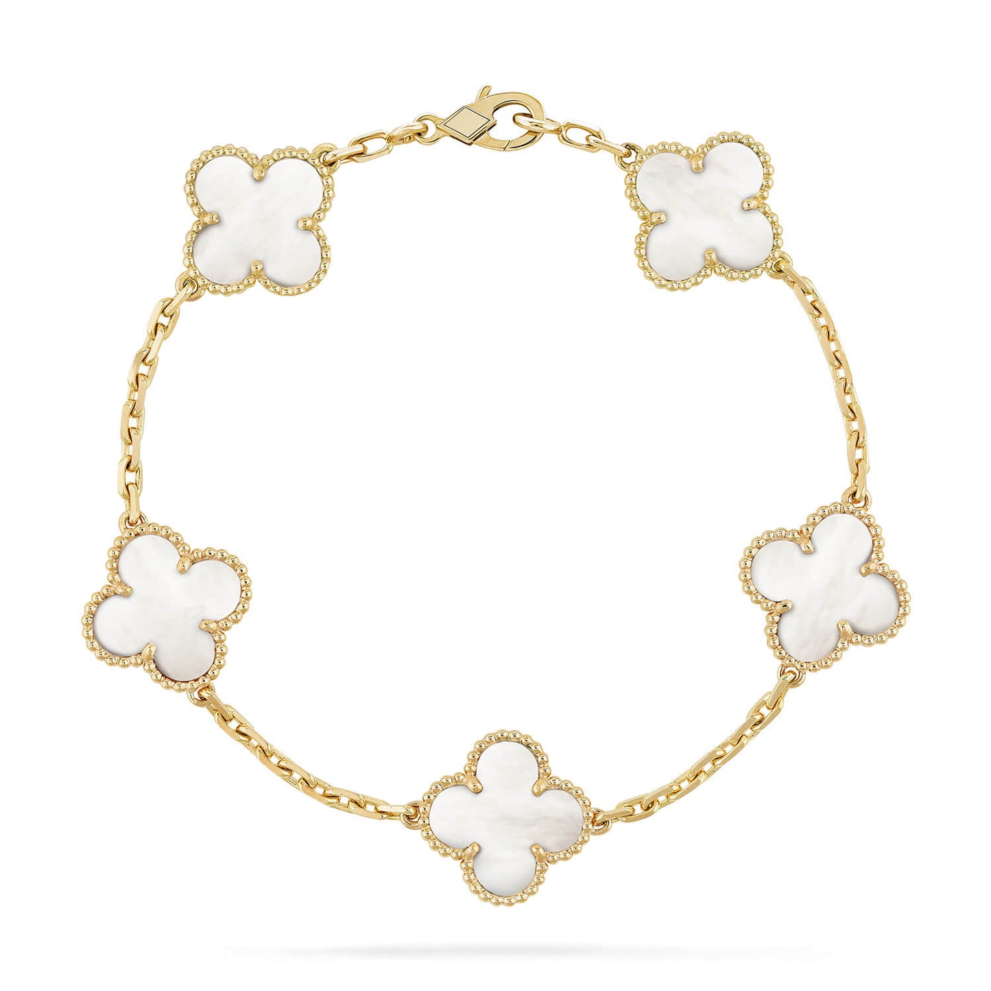 [Echo Fine ]CLOVER  5 MOTIF WHITE MOP BRACELET