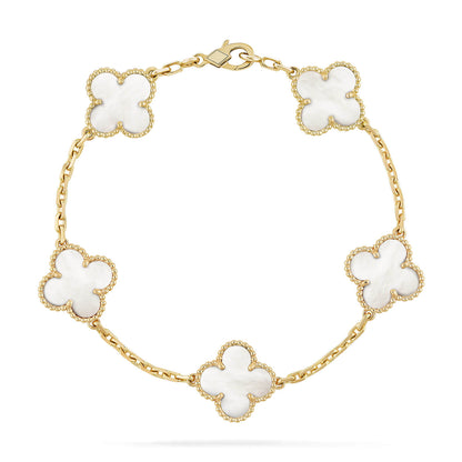 [Echo Fine ]CLOVER  5 MOTIF WHITE MOP BRACELET