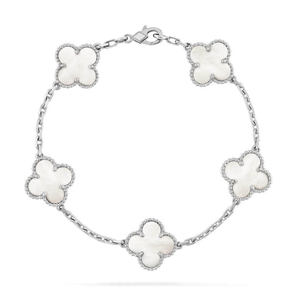 [Echo Fine ]CLOVER SILVER MOP 5 MOTIF BRACELET