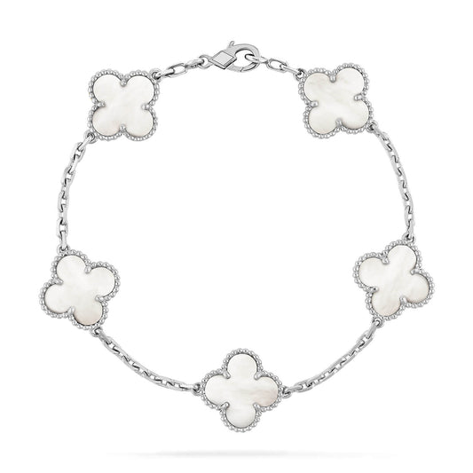 [Echo Fine ]CLOVER SILVER MOP 5 MOTIF BRACELET