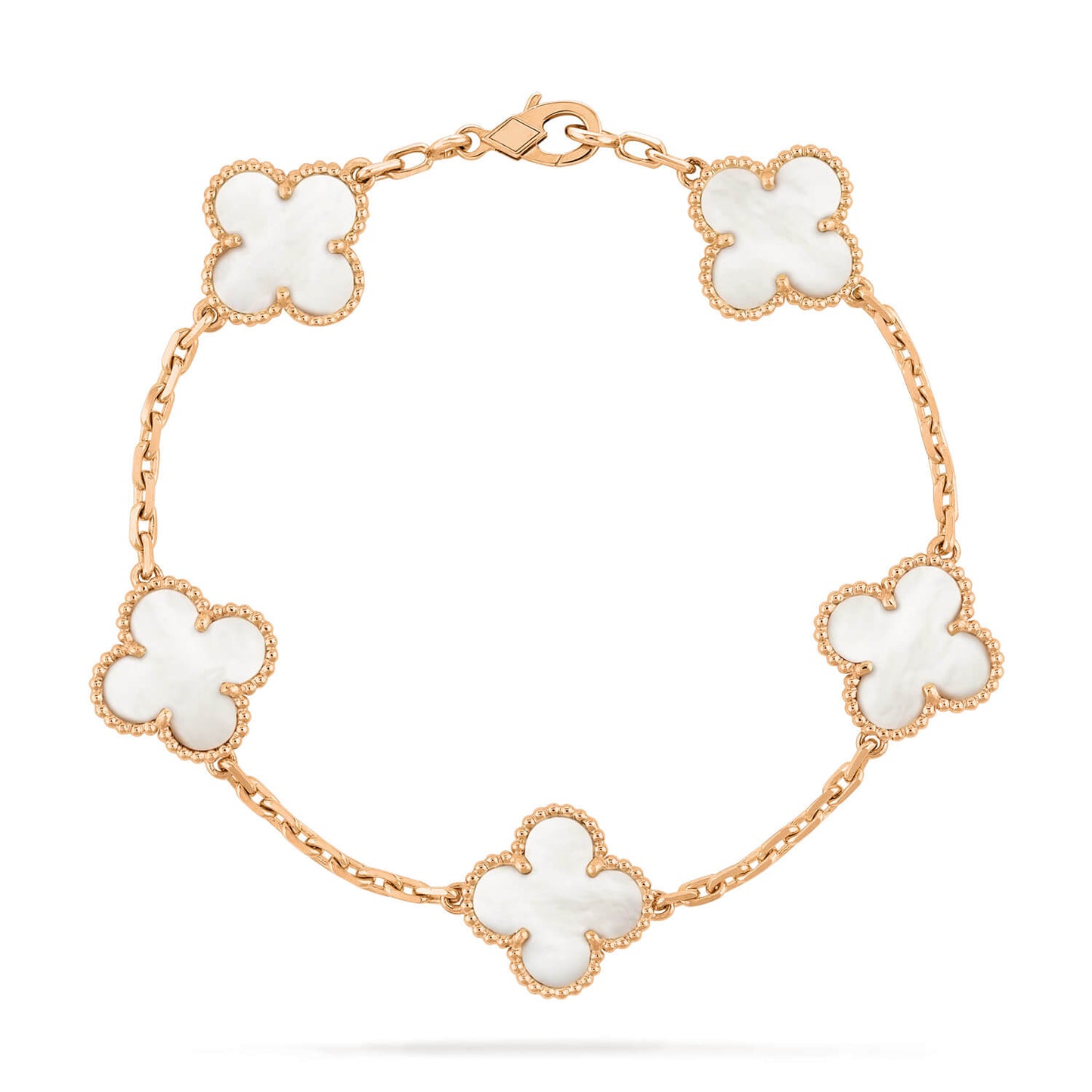 [Echo Fine ]CLOVER  5 MOTIF WHITE MOP BRACELET