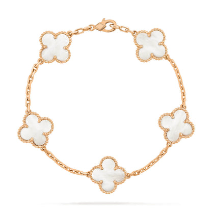 [Echo Fine ]CLOVER  5 MOTIF WHITE MOP BRACELET