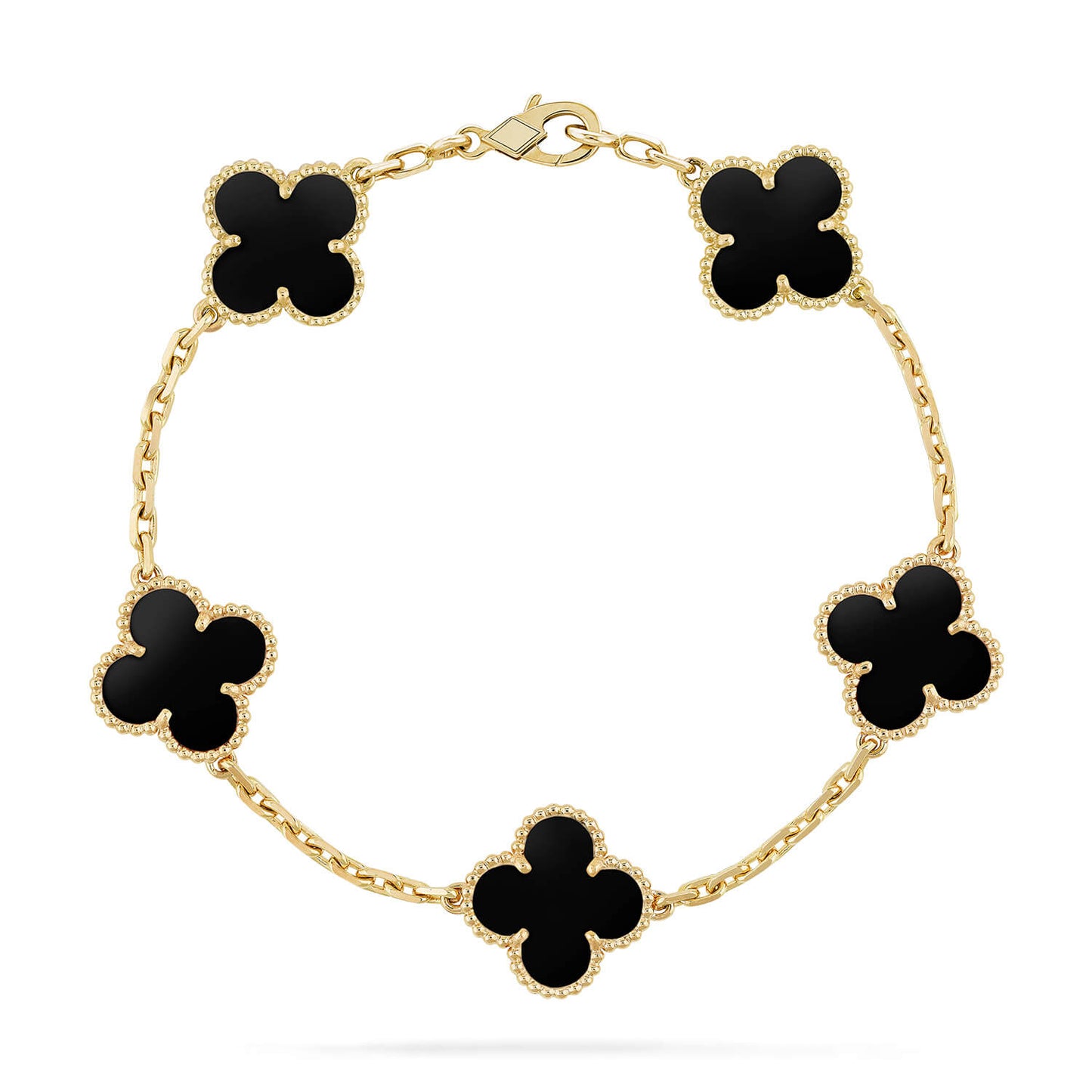 [Echo Fine ]CLOVER  5 MOTIFS BLACK ONYX BRACELET